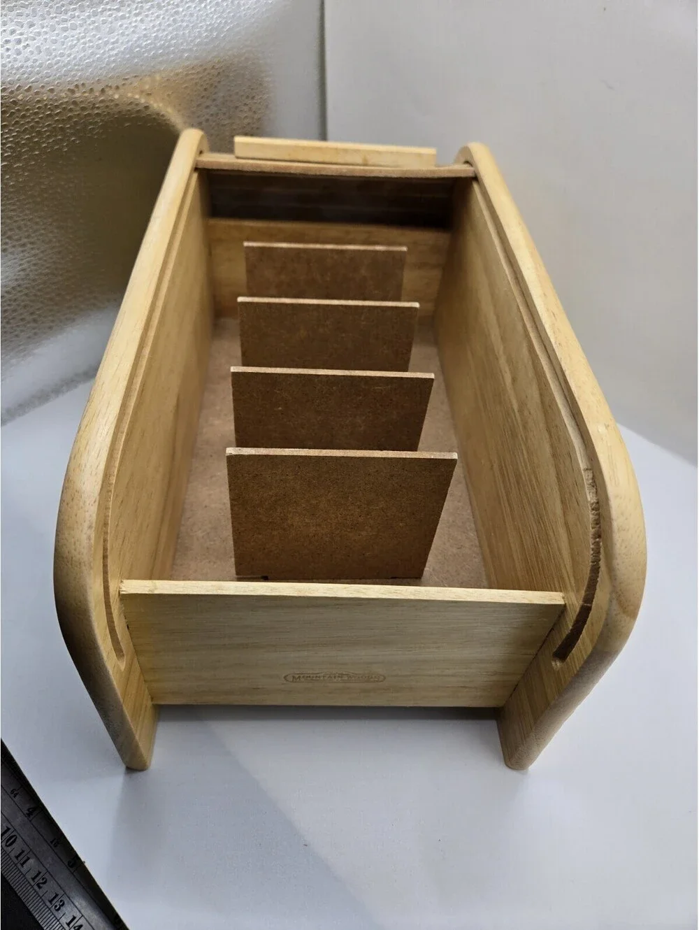 Vtg Mountain Woods Large Natural Wood Roll Top Recipe Box Cottagecore Decor